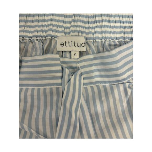 NWT Ettitude Sateen PJ Shorts - Starlight Blue Strips - Picture 3 of 4